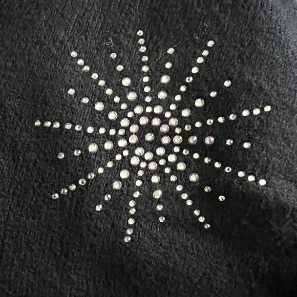 NWT - Ann Taylor Loft - Womens Sparkle Relaxed V-Neck Sweater - M - Black - Picture 3 of 3